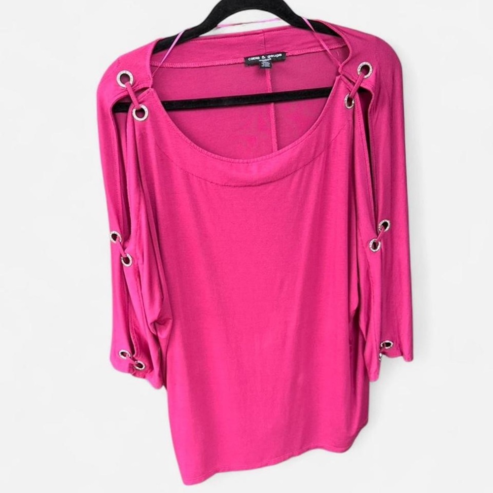 Pink Grommet Detail Women's Top